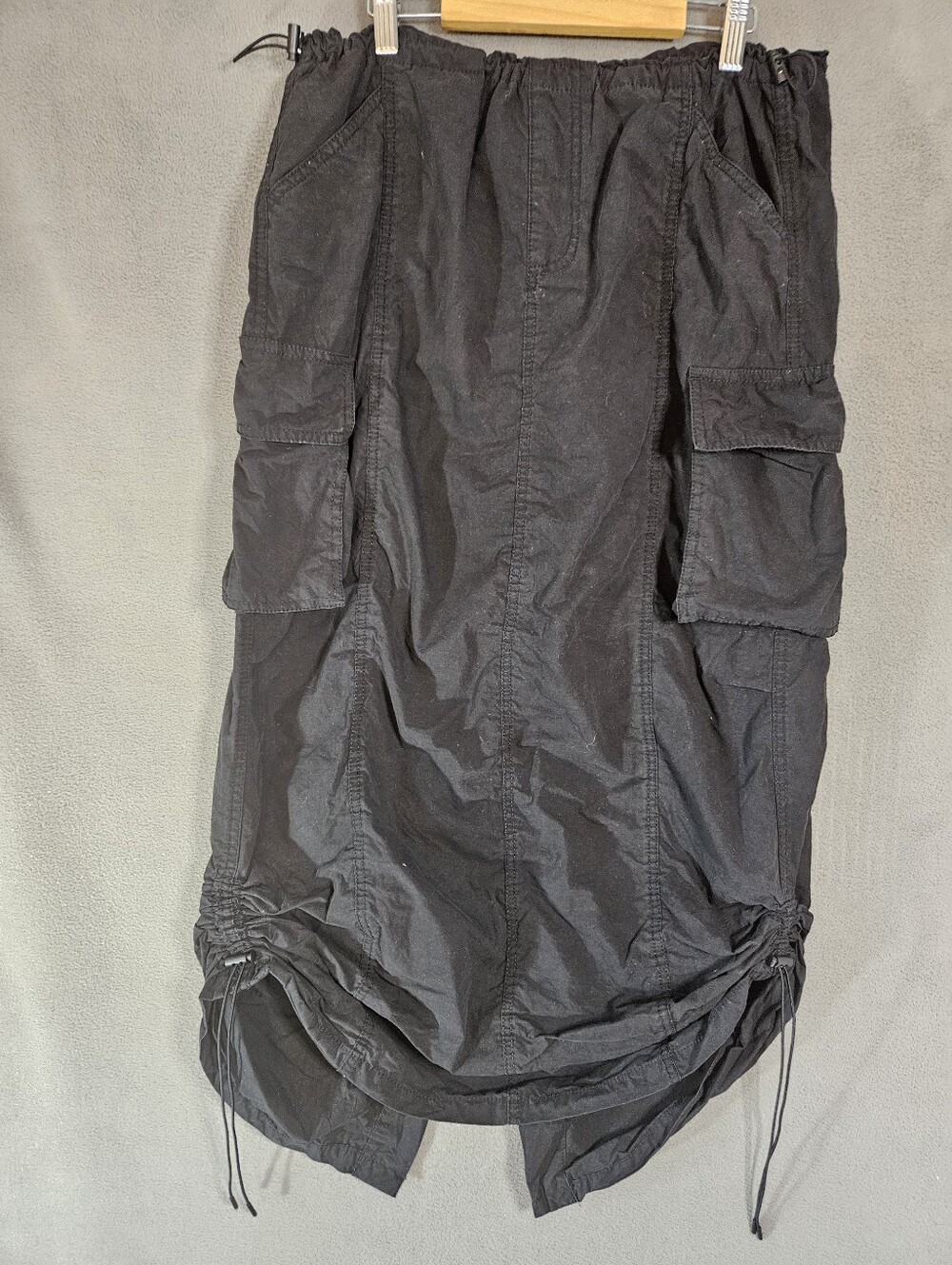Wild Fable Womens Medium Maxi Skirt Grunge Goth Cargo Black Khaki Slit Pulls